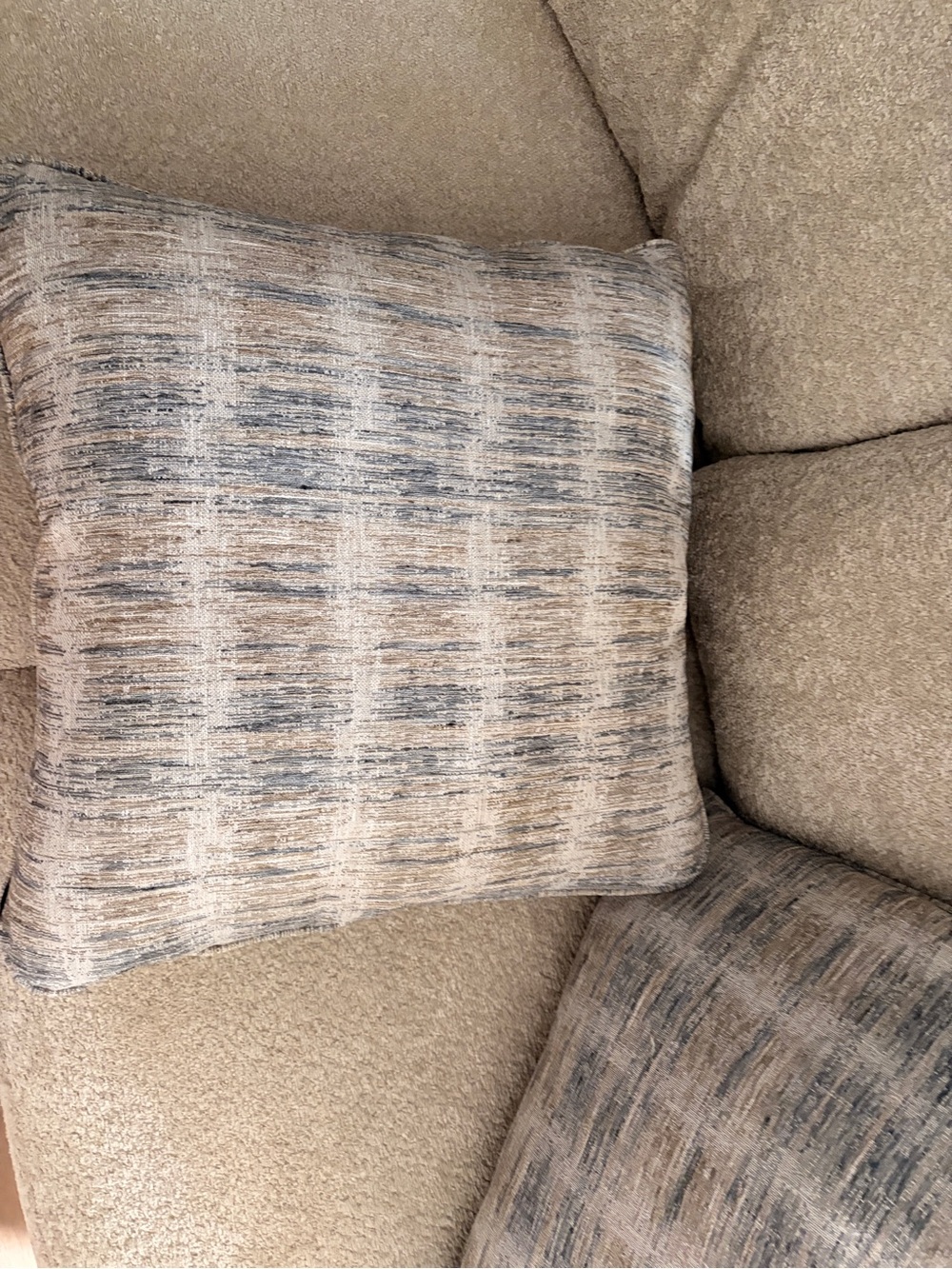 Neutral Textured Accent Pillow Set in Beige and Gray - Picture 5 of 6